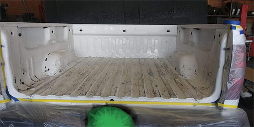 truck bed, before spray